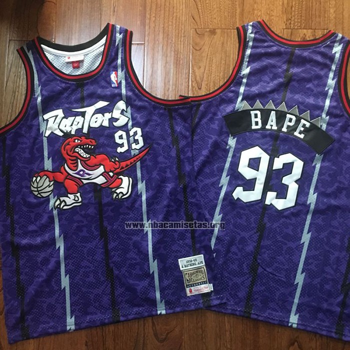Camiseta Toronto Raptors Bape NO 93 Hardwood Classic Violeta